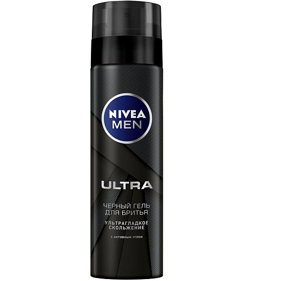 Черный гель для бритья Nivea Men Ultra, 200 мл