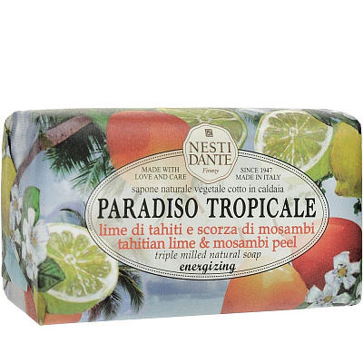Мыло Nesti Dante Paradiso Tropicale Tahitian Lime & Mosambi Peel Лайм и мангустин, 250 г