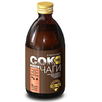 Сок Чаги клеточный с боярышником и соком березового листа Арт Лайф, 500 мл