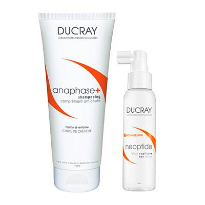 Набор для мужчин для от выпадения волос шампунь Anaphase, 200 мл + лосьон Neoptide, 100 мл Ducray
