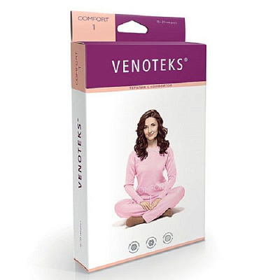 Компрессионные чулки Venoteks Comfort 1 (15-21 мм.рт.ст.) бежевые, размер L (1С202)