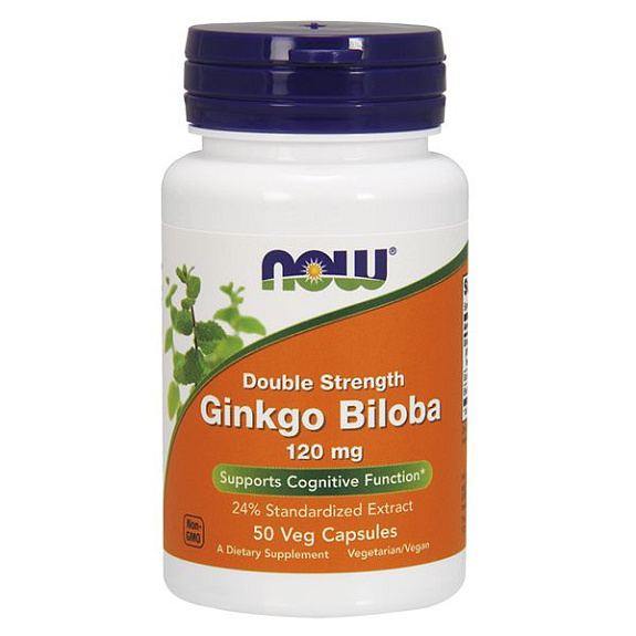 Ginkgo Biloba, Гинкго Билоба, Мощный антиоксидант, Now Foods, 120 мг, 50 капсул