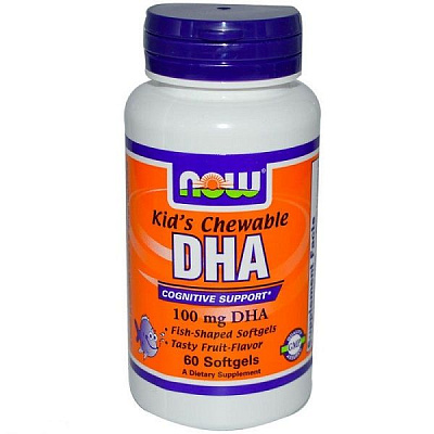Докозагексаеновая кислота DHA NOW для укрепления стенок кровеносных сосудов, 60 шт