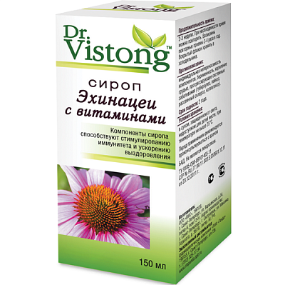 Сироп эхинацеи с витаминами Dr.Vistong для иммунитета, 150 мл
