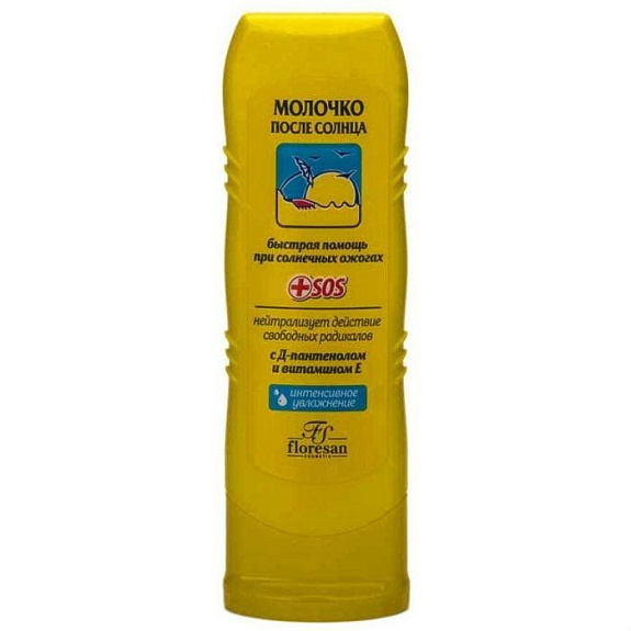 Молочко после солнца от ожогов с увлажняющим действием для лица и тела формула 107 Floresan, 125 мл