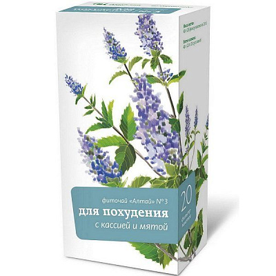 Фиточай "Алтай" №3 для похудения с кассией и мятой, 20 фильтр-пакетов х 2 г