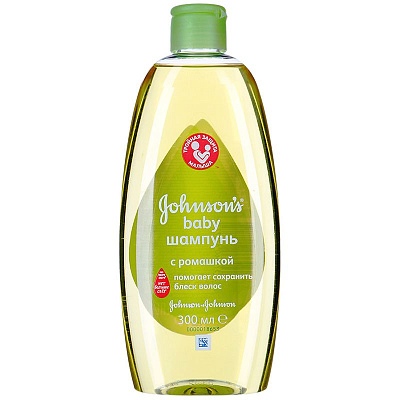 Детский шампунь с ромашкой Блеск и мягкость волос Тройная защита малыша, Johnson's® baby, 300 мл