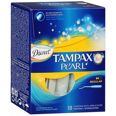 Тампоны Discreet Pearl Regular Duo с аппликатором Tampax, 18 шт