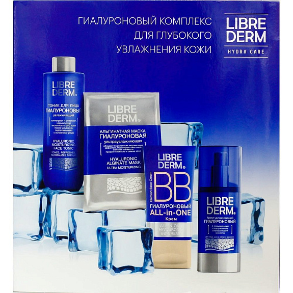 Подарочный набор Гиалуроновый Комплексный уход для глубокого увлажнения Librederm, 4 шт