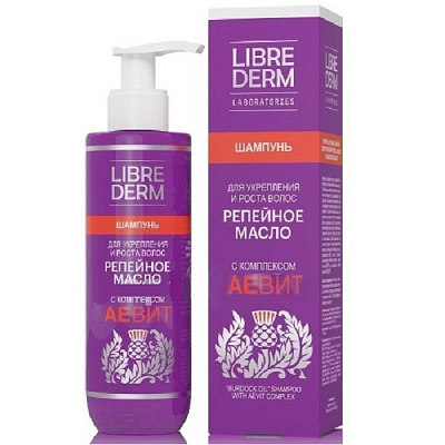 Шампунь репейный для укрепления и роста волос с комплексом АЕвит Librederm, 200 мл