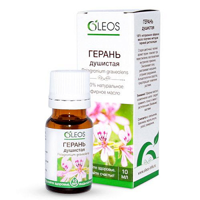 Эфирное масло герани Oleos, 10 мл