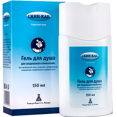 Гель для душа Скин-Кап для проблемной кожи, склонной к раздражению, шелушению и угревой сыпи, 150 мл