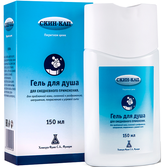 Гель для душа Скин-Кап для проблемной кожи, склонной к раздражению, шелушению и угревой сыпи, 150 мл