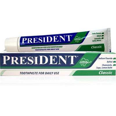 Зубная паста President Classic ежедневный уход и защита, 50 мл