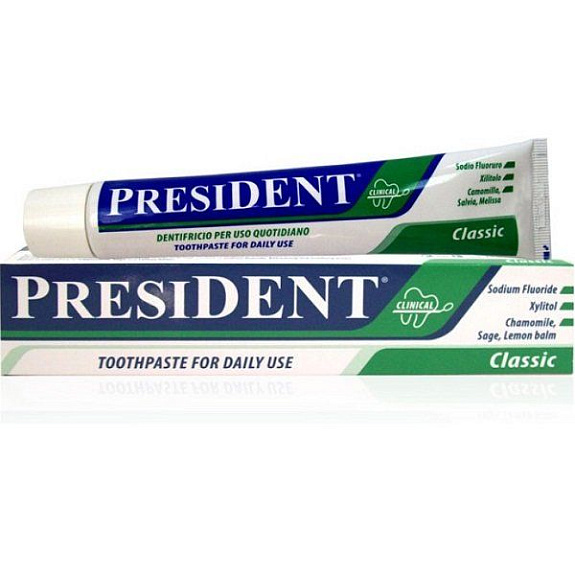 Зубная паста President Classic ежедневный уход и защита, 50 мл