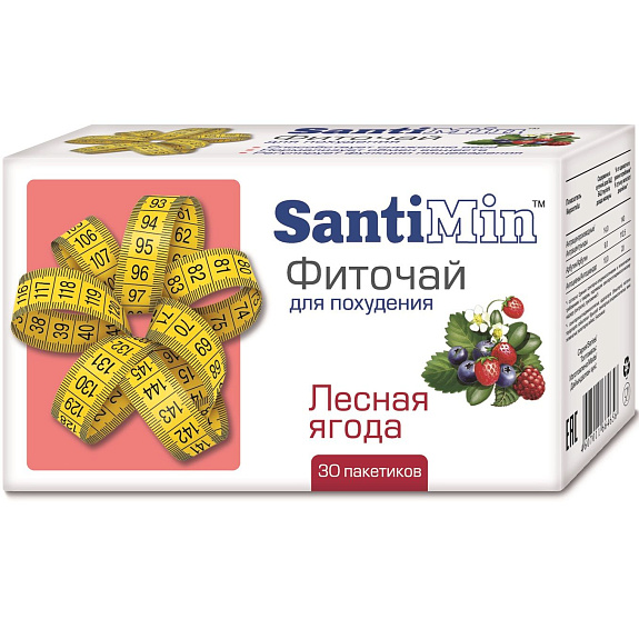 Фиточай для похудения со вкусом лесных ягод SantiMin 2г, 30 фильтр-пакетов