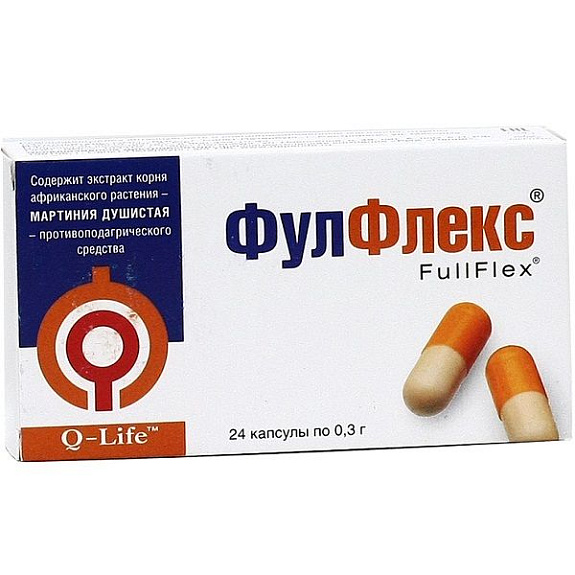 Фулфлекс при боли и воспалении в суставах 0,3 г, 24 шт