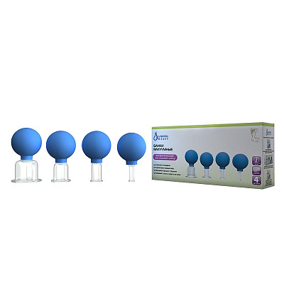 Банки сухие вакуумные антицеллюлитные косметические Альпина пласт, 4 шт