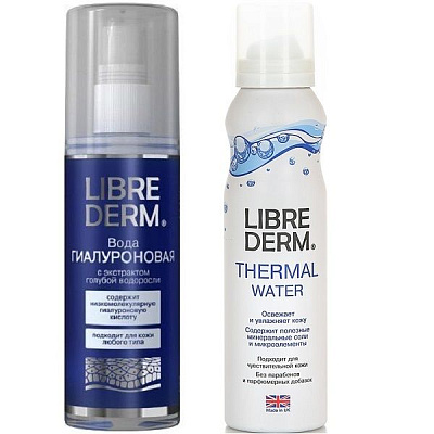 Набор для ухода за лицом Librederm, гиалуроновая вода 120 мл + термальная вода 125 мл