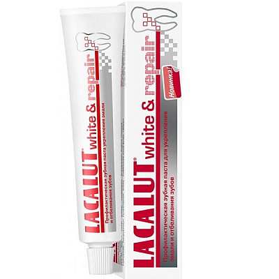 Зубная паста для укрепления эмали и отбеливания зубов Lacalut White&Repair, 50 мл
