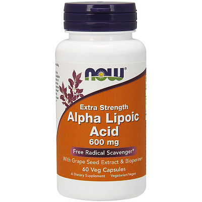 Альфа-липоевая кислота Alpha Lipoic Acid Now Foods 600 мг, 60 капсул