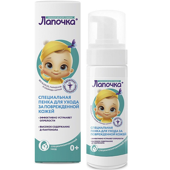 Специальная пенка для ухода за поврежденной кожей головы 0+ Лапочка, 150 мл