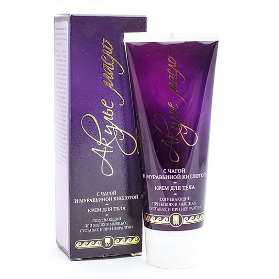 Крем для тела с чагой для снятия воспалений отеков и мышечных спазмов Акулье масло, 75 мл