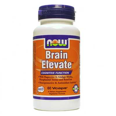 Активатор мозга препарат brain elevate для улучшения работы мозга Now Foods, 60 вегетарианских капсул