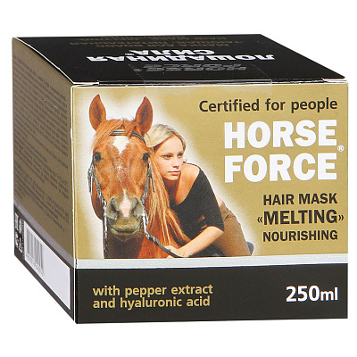 Маска для волос тающая питательная с вытяжкой из перца и гиалуроновой кислотой Лошадиная Сила, 250 мл
