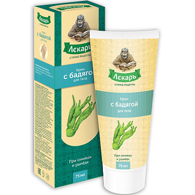 Крем для тела при синяках и ушибах Лекарь с бадягой, 75 мл