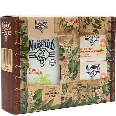 Подарочный набор Le Petit Marseillais (гель для душа Цветок апельсинового дерева, 250 мл + мыло Цветок апельсинового дерева 90 г, 2 шт)