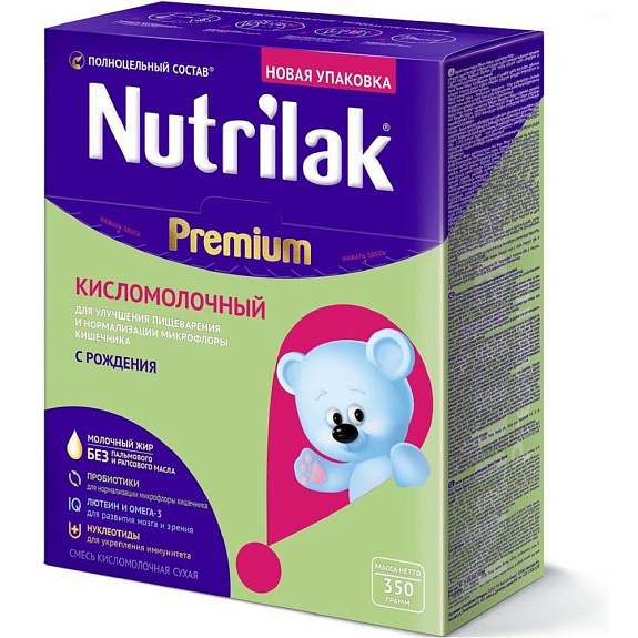 Сухая адаптированная кисломолочная смесь Nutrilak Premium, 350 г