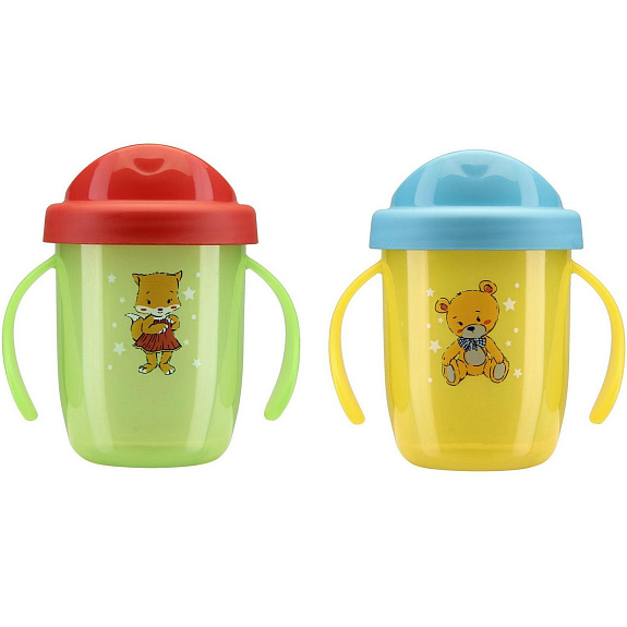 Поильник-непроливайка с ручками Курносики с 6 месяцев 210 мл