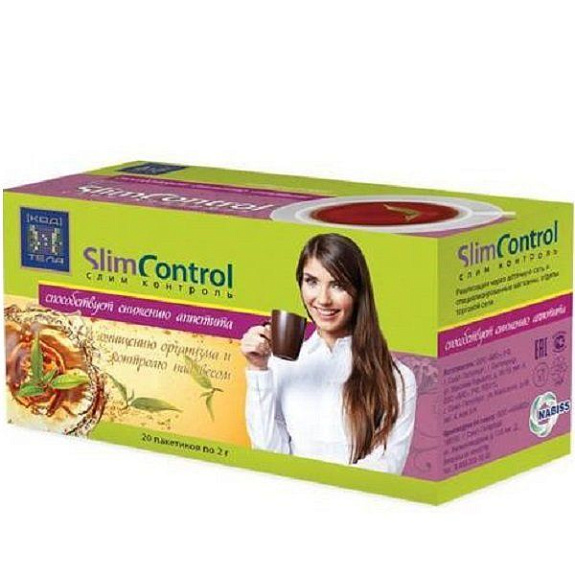 Фиточай Slim Control для похудения, 20 фильтр-пакетов х 2 г