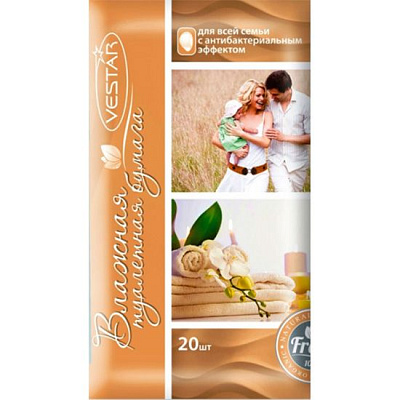 Туалетная бумага влажная с экстрактом алоэ Вестар, 20 шт