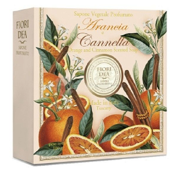 Мыло кусковое парфюмированное Fiori Dea Апельсин и корица 125 г, 3 шт