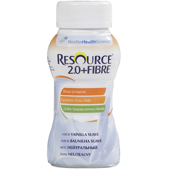 Смесь для энтерального питания Resource® 2.0 + Fibre нейтральный вкус, 200 мл