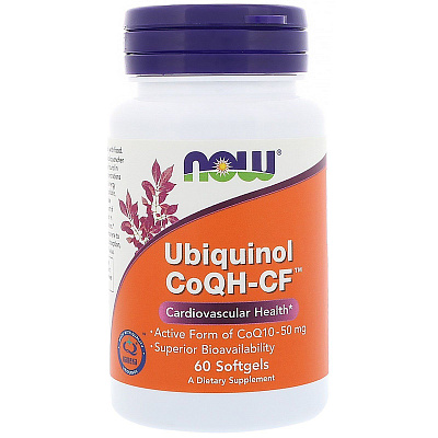 Убихинол Ubiquinol CoQH-CF антиоксидант с коферментной активностью 50 мг Now Foods, 60 шт
