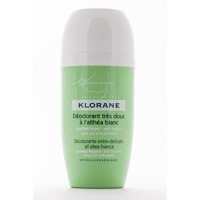Дезодорант шариковый сверхмягкий с белым алтеем Klorane, 40 мл