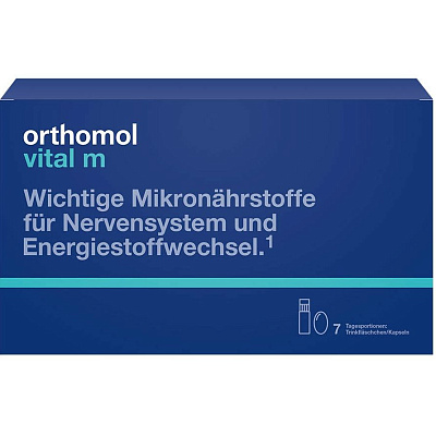 Orthomol Vital M Для представителей сильной половины Ортомол Витал М, питьевые бутылочки (жидкость) + капсулы (7 дней)