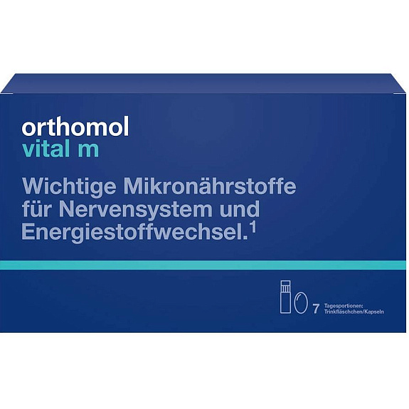 Orthomol Vital M Для представителей сильной половины Ортомол Витал М, питьевые бутылочки (жидкость) + капсулы (7 дней)