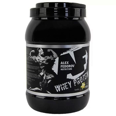 Сывороточный протеин Whey Protein со вкусом ванили и витаминами Alex Fedorov Nutrition, 900 г