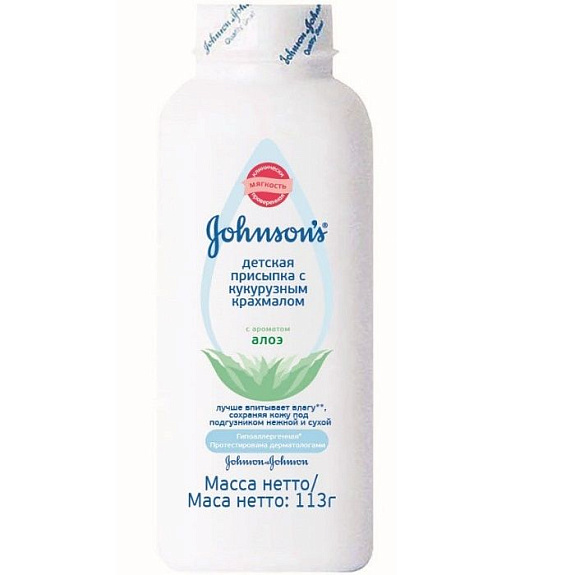 Детская присыпка с кукурузным крахмалом с ароматом алоэ Johnson`s, 113 г