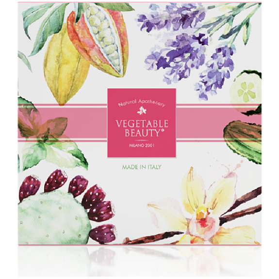 Подарочный набор натурального мыла Vegetable Beauty Сицилийская опунция + Огурец, мята, олива + Тосканская лаванда + Ваниль и какао, 4 х 100 г