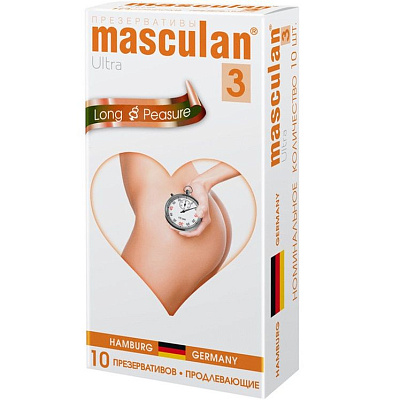 Презервативы продлевающие Masculan Ultra 3 Long & Pleasure, 10 шт