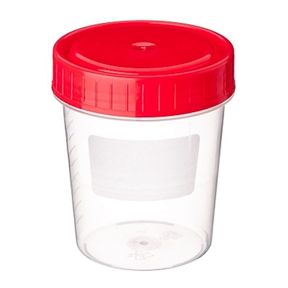 Контейнер для биоматериалов стерильный универсальный полимерный с крышкой в индивидуальной упаковке Клинса 125 мл., 1 шт