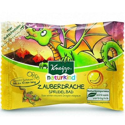 Детская соль для ванны Kneipp Волшебный дракон с ароматом банана шипучие таблетки, 80 г