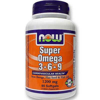 Супер Омега 3-6-9 Super Omega 3-6-9 для сердца и сосудов Now Foods, 90 шт