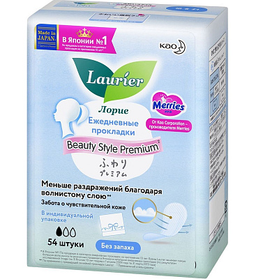 Ежедневные прокладки Laurier Beauty Style Premium без запаха, 54 шт