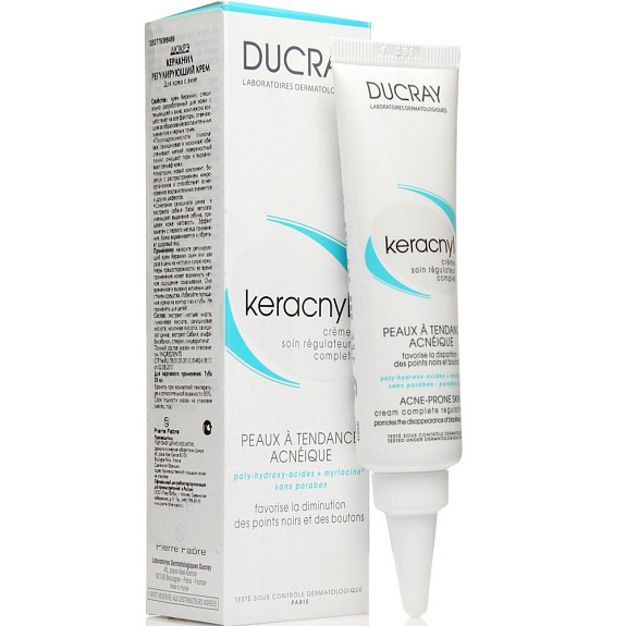 Регулирующий крем для жирной кожи Keracnyl Ducray, 30 мл